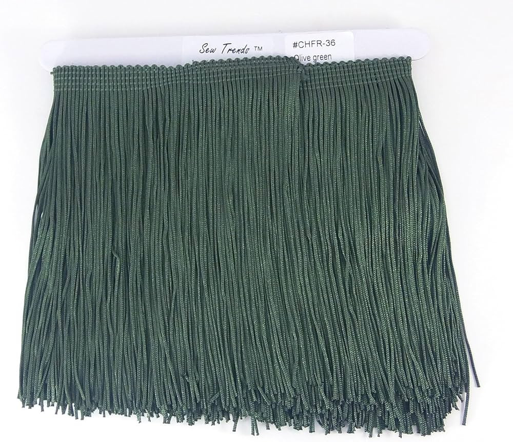 5 Yards of 12" Long Chainette Fringe Thread Yarn Tassel Trim Braid Fringe for Crafts Sewing and D... | Amazon (US)