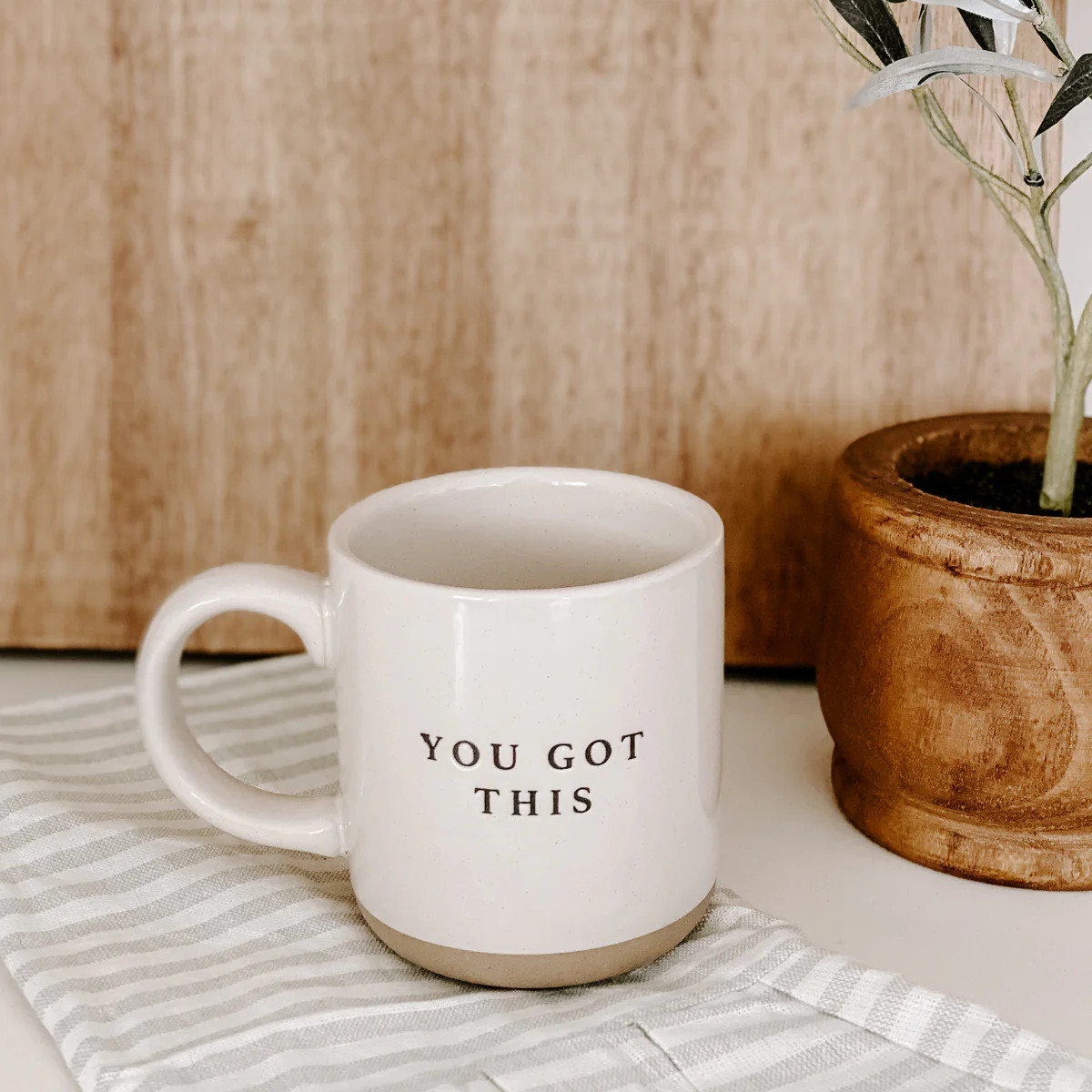 You Got This - Cream Stoneware Coffee Mug - 14 oz | Abandoned Cakes