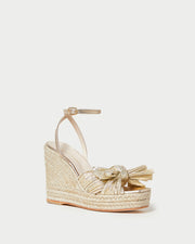 Peri Gold Pleated Wedge Espadrille | Loeffler Randall