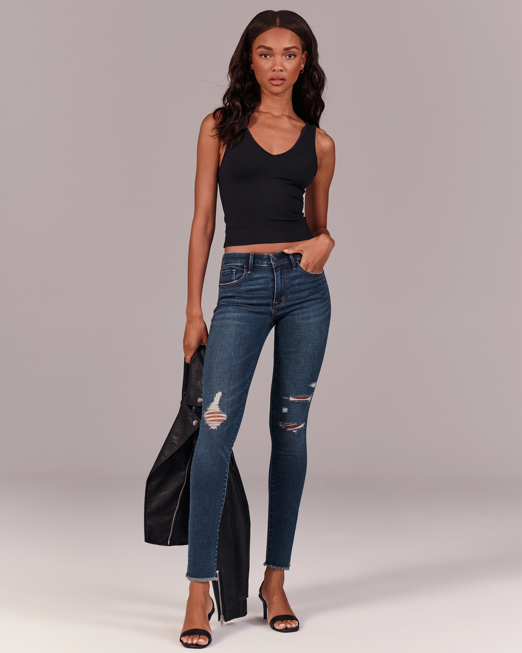 Mid Rise Super Skinny Jeans | Abercrombie & Fitch (US)