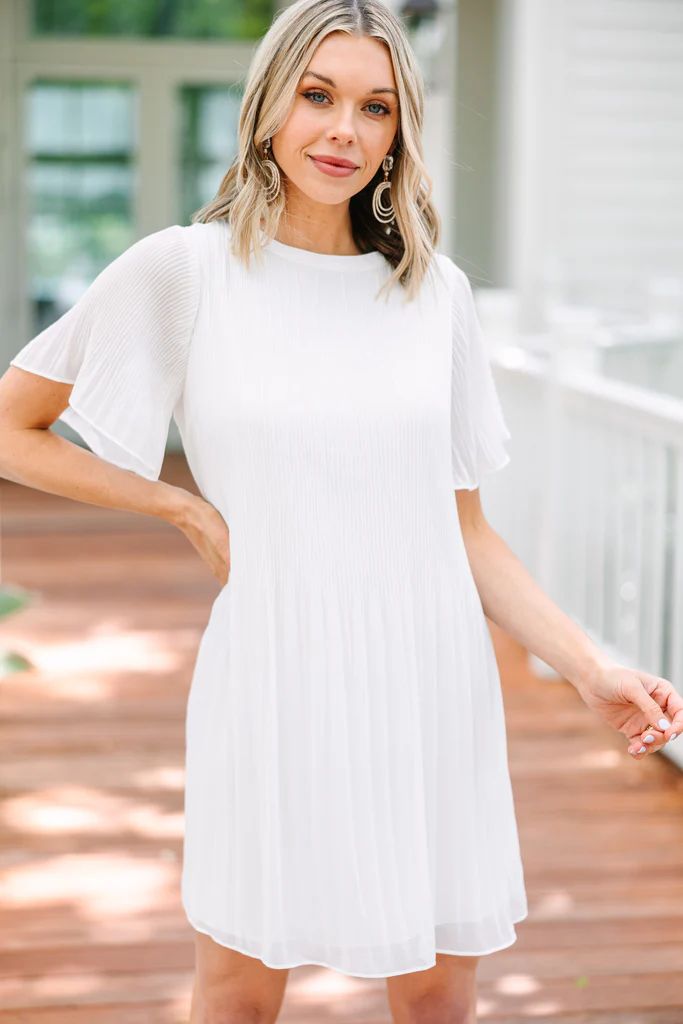 Now I See White Pleated Dress | The Mint Julep Boutique