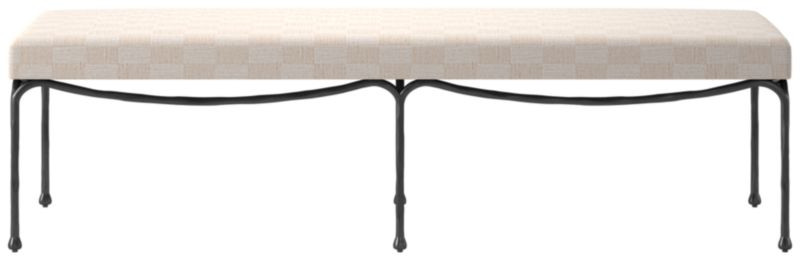 Journey 60" White and Light Brown Upholstered Bench | CB2 | CB2