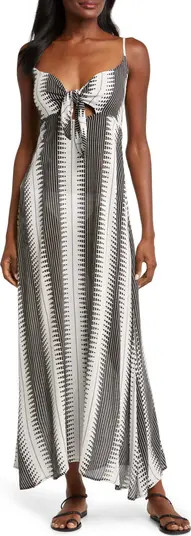 Cutout Tie Front Maxi Cover-Up Sundress | Nordstrom