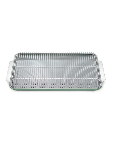 Caraway Non-Stick Ceramic Baking Sheet & Cooling Rack - Ceramic Coated - Non-Toxic, PTFE & PFOA Free - Perfect for Baking, Roasting, and More - Large (18" x 13") - Sage | Amazon (US)