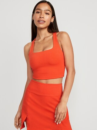 Light Support PowerChill Cross-Back Longline Sports Bra for Women | Old Navy (US)