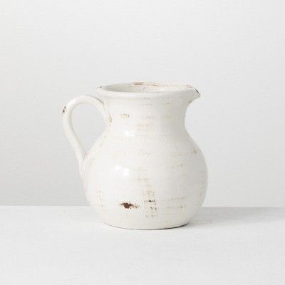 Sullivans Glazed Ceramic Pitcher Vase 8"H Off-White | Target