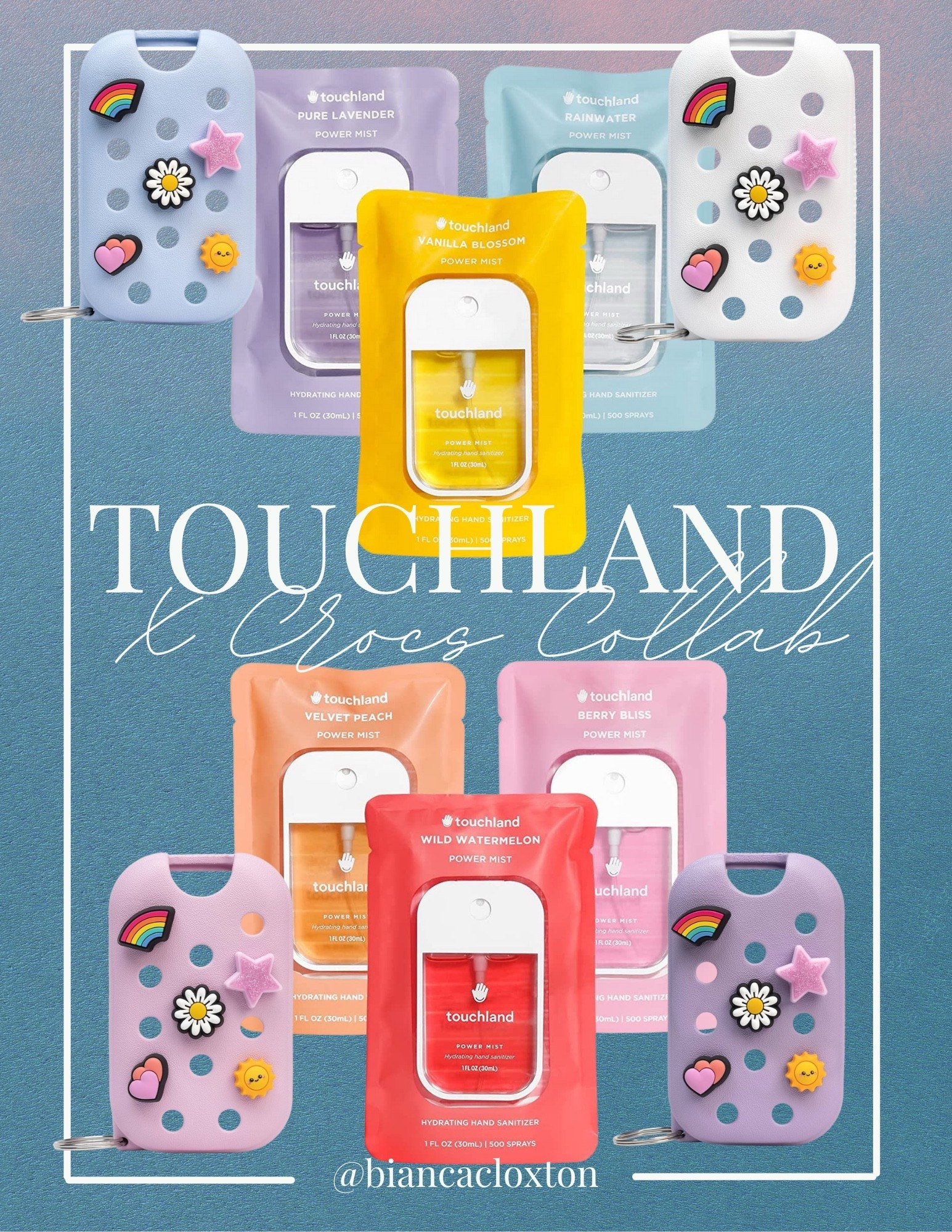 Touchland X Crocs Collaboration 

Stocking stuffers, hand sanitizer, key ring 

#LTKHoliday #LTKselfcare #LTKGiftGuide