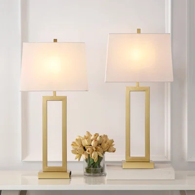 Wade Logan® Arthuree Table Lamp Set 28.5" Brass Gold Table Lamp Set with USB & Reviews | Wayfair | Wayfair North America