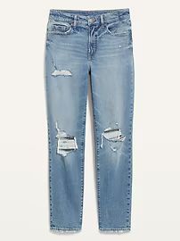 High-Waisted O.G. Straight Light-Wash Ripped Jeans for Women | Old Navy (US)