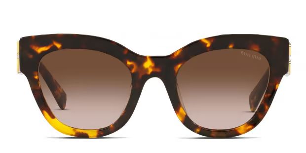 Miu Miu MU 01YS Tortoise, Yellow Prescription Sunglasses - 50% Off Lenses | GlassesUSA