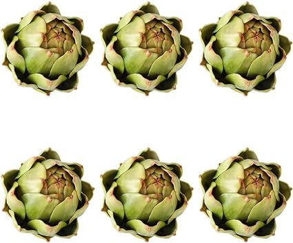 [6-Pack] Large Artificial Artichoke Fake Vegetables and Fruits for Kitchen Decorations (Green) | Amazon (US)