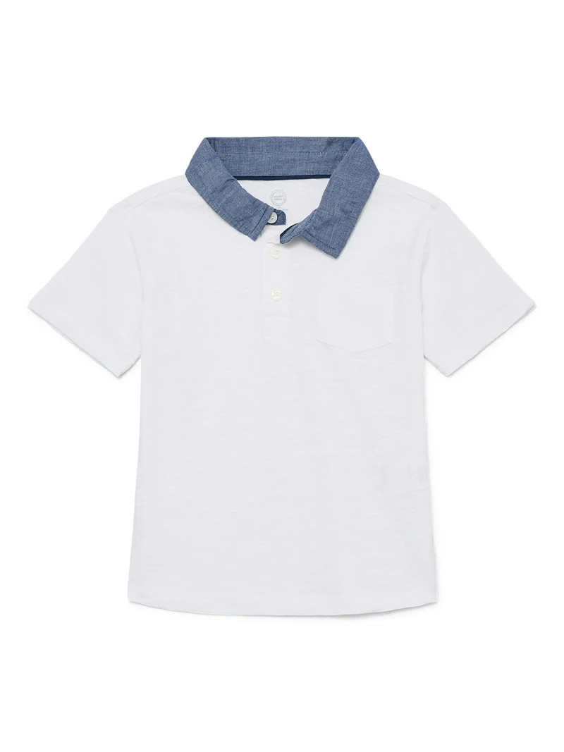 Wonder Nation Toddler Boys Cotton Polo Shirt with Short Sleeves, Sizes 12M-5T | Walmart (US)