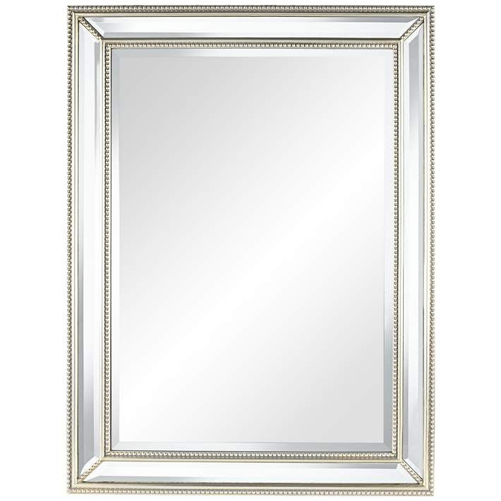 Uttermost Palais Silver 30" x 40" Beaded Wall Mirror | LampsPlus.com