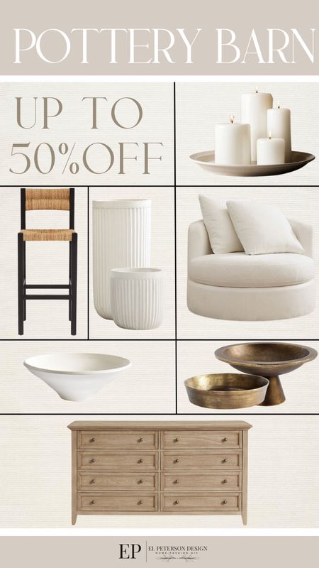Up to 50 % off
Accent chairs
Fluted planters
Dresser
Bowl
Counter stool
Candles 
Accent Chair 

#LTKHome #LTKSaleAlert