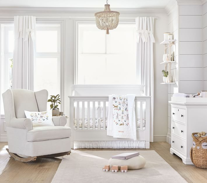 Evelyn Linen Blend Bow Valance Blackout Curtain Panel | Pottery Barn Kids
