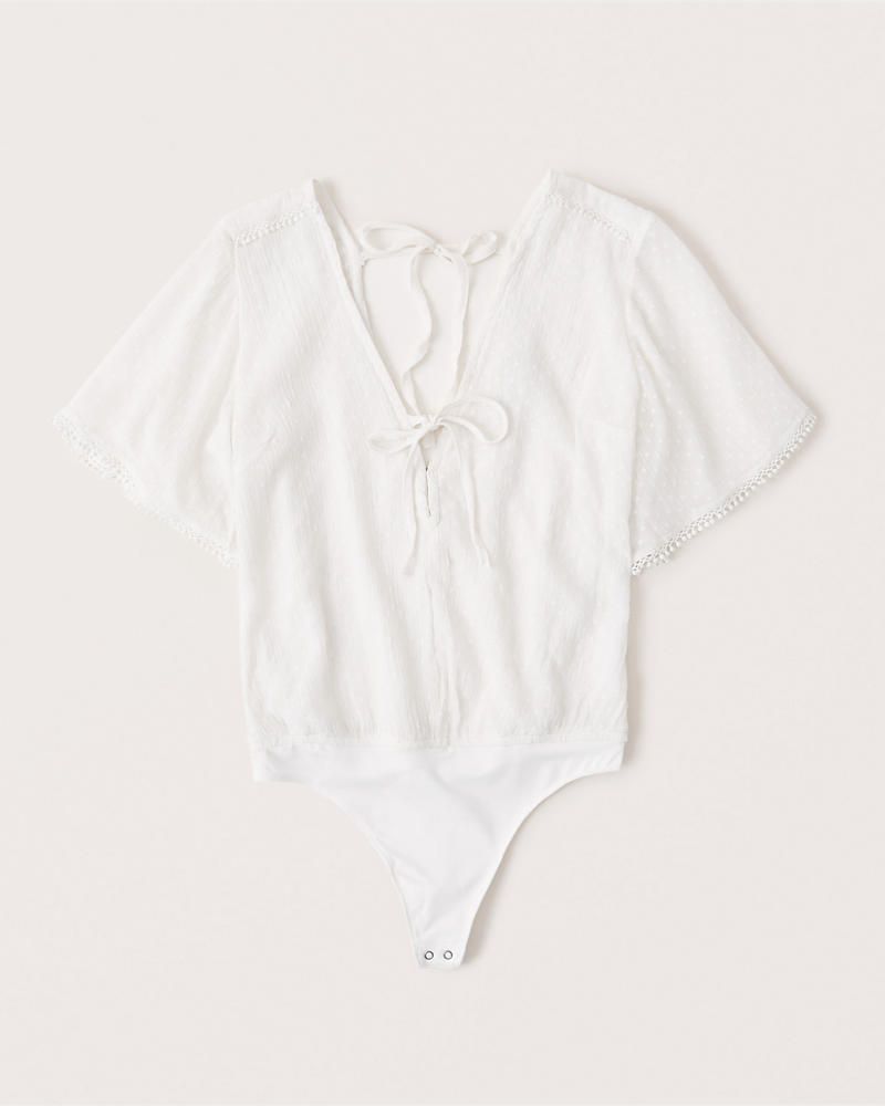 Short-Sleeve Chiffon Bodysuit | Abercrombie & Fitch (US)