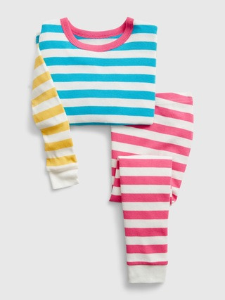 babyGap 100% Organic Cotton Mixed Stripe PJ Set | Gap (US)