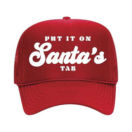 Fish Crazy Tees Put it on Santa's Tab hat, Funny Christmas Hat (US, Alpha, One Size, Santa Red) | Amazon (US)