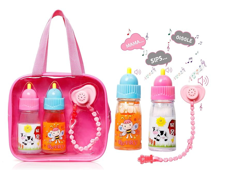 My Sweet Baby® Talking Doll Feeding Set – 2 Disappearing Bottles with Sounds (Milk & Juice), S... | Amazon (US)