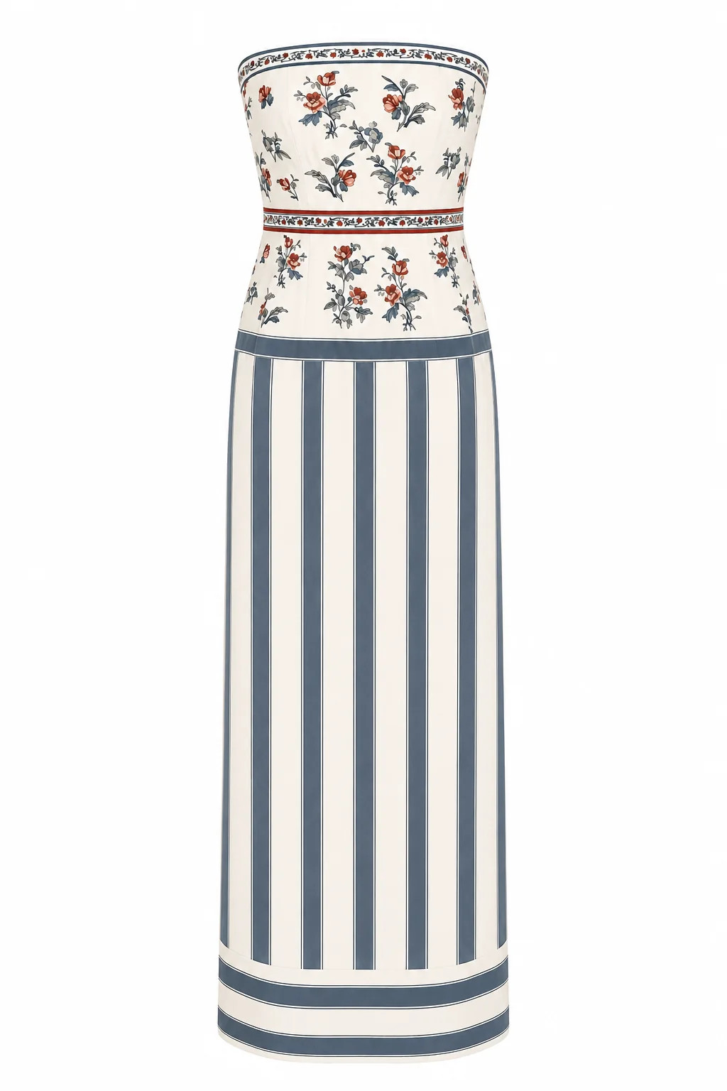 Hampton Heirloom Stripe Floral Midi Dress | Anna Cate Collection