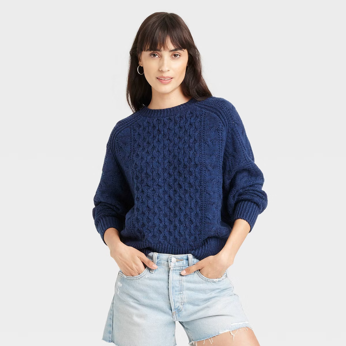 Women's Crewneck Cable Knit Pullover Sweater - Universal Thread™ | Target