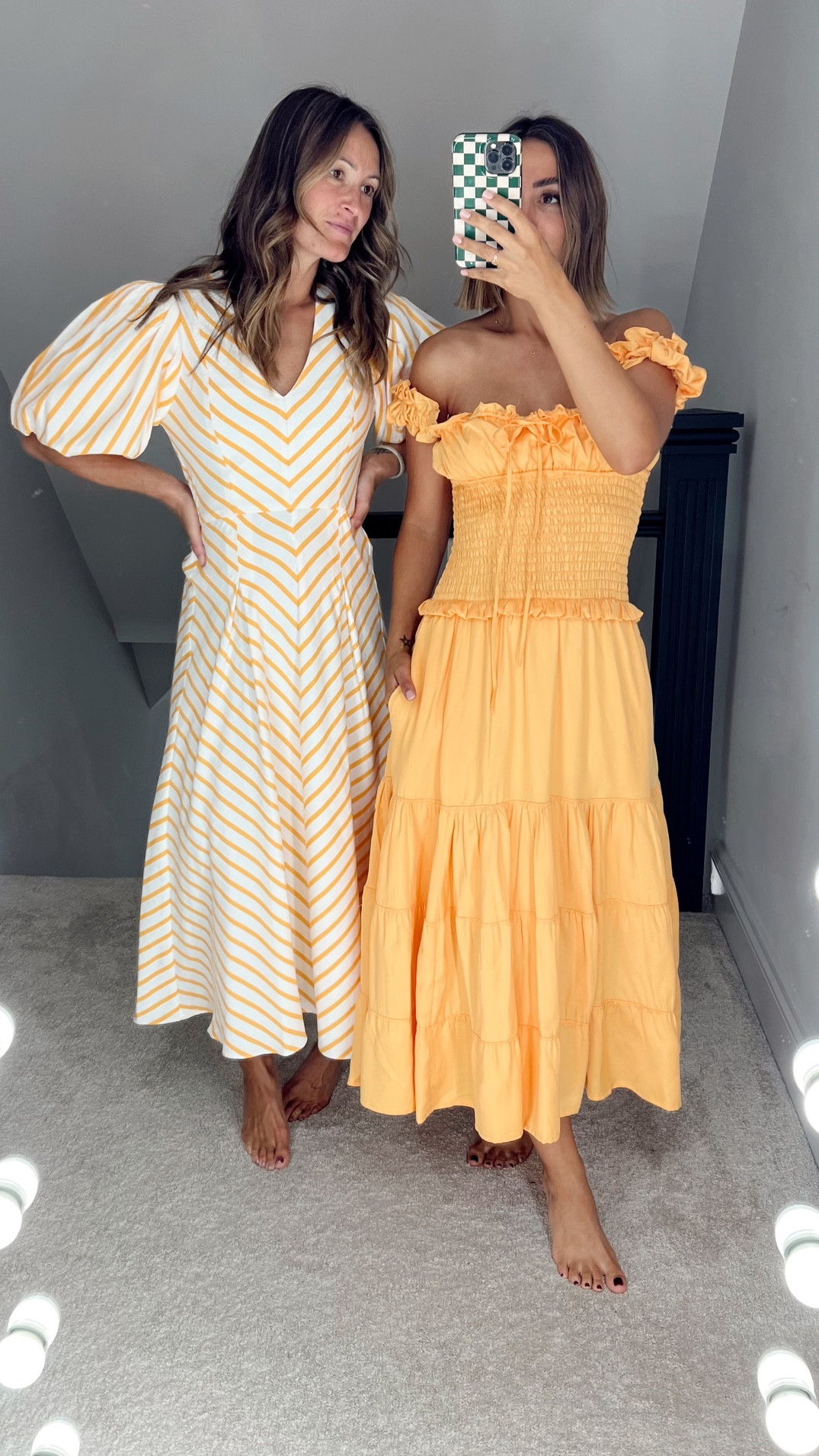 open lace back dress Orange Strappy Midi Dress