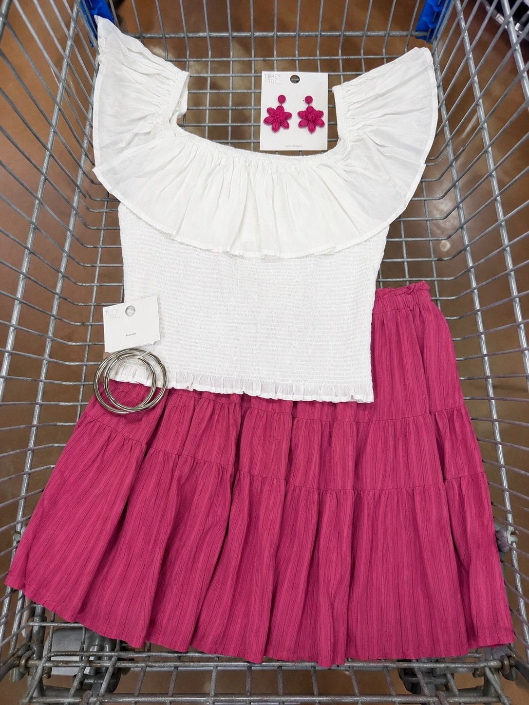 🩷 This outfit feels like summer in the South.
A flowy pink skirt, a feminine white top, and the cutest statement earrings. Perfect for brunch, vacation, baby showers, or any excuse to dress up a little.

#LTKgrwm #LTKootd #LTKSeasonal