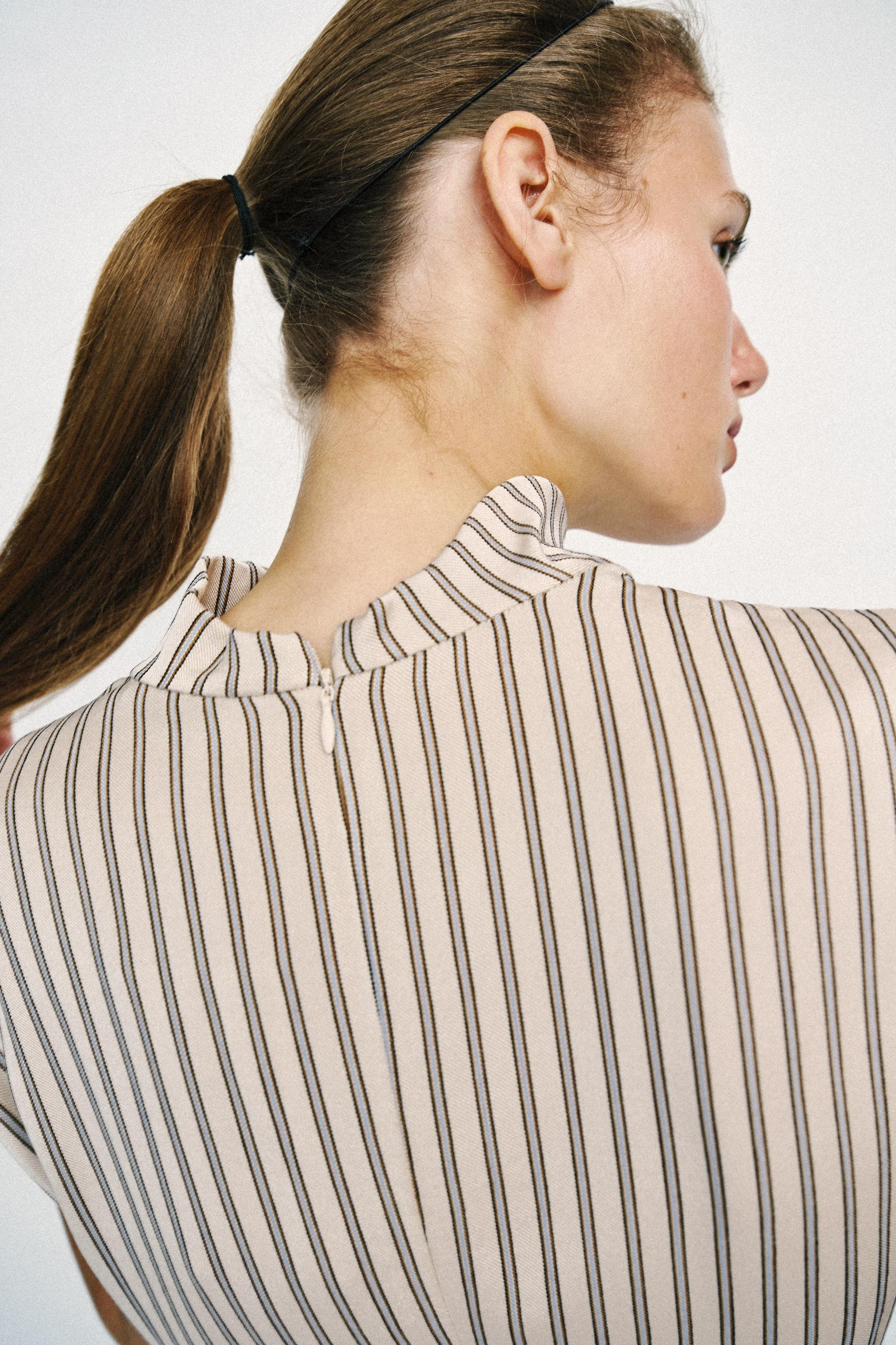 STRIPED LACE MINI DRESS | Zara US