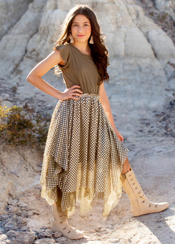 Tina Dress in Army Green | Joyfolie