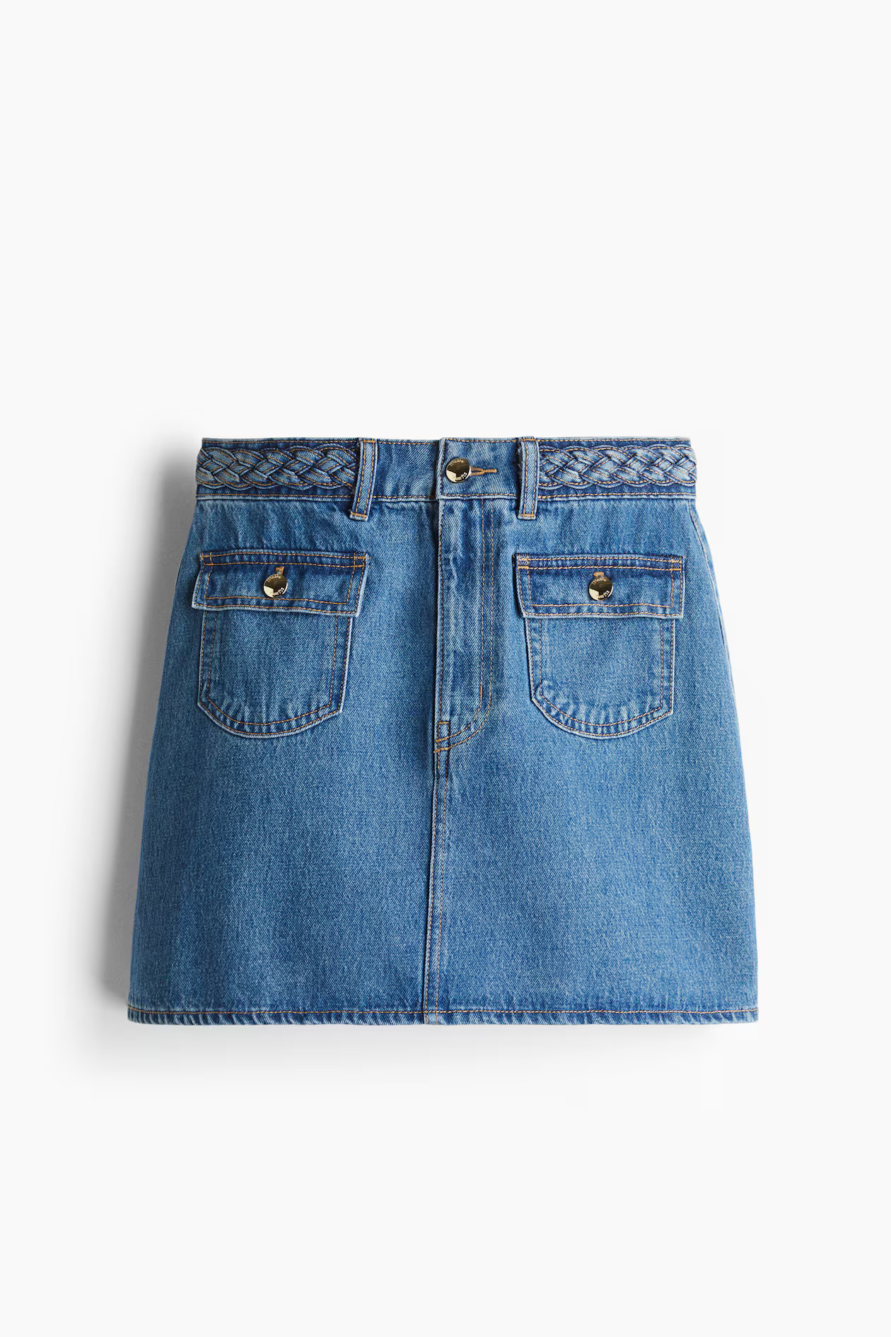 Braided-Trim Denim Skirt | H&M (US + CA)