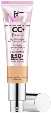Amazon.com: IT Cosmetics Your Skin But Better CC+ Cream Illumination, Medium Tan (W) - Color Corr... | Amazon (US)
