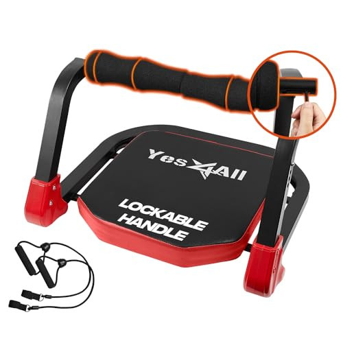 Yes4All Ab Crunch Machine For Total Body & Core Abdominal, Situp Lockable With Ergonomic Foam Handle & 2 Resistance Bands | Amazon (US)