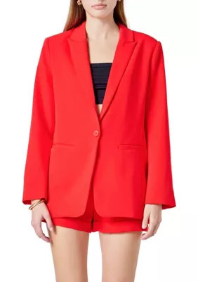 Endless Rose Women's Single-Breasted Blazer, Red, Medium | Belk