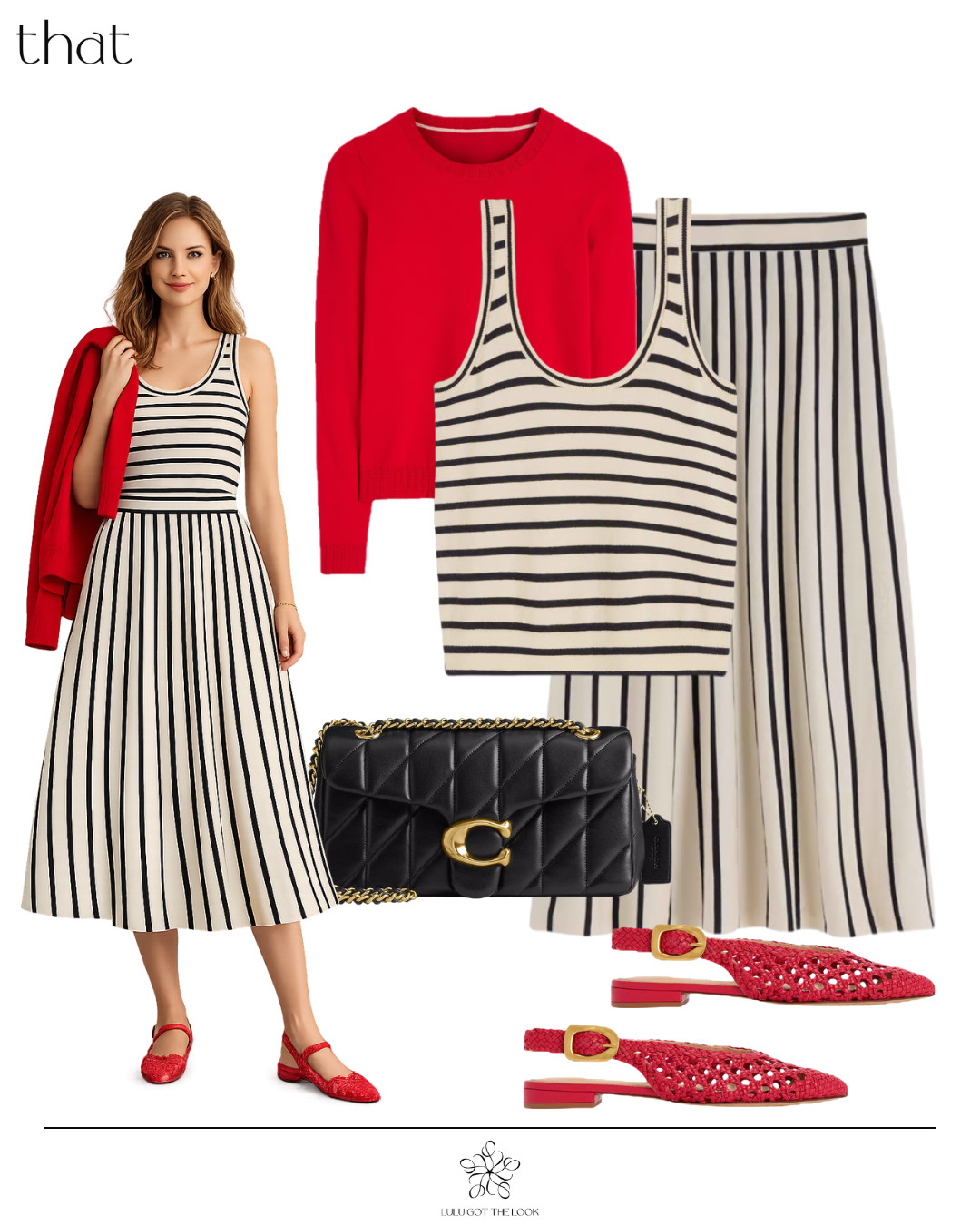 This or that: stripes and a pop of red 

 #LTKootd #LTKSeasonal #LTKU