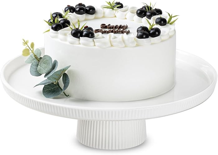 13 Inch Cake Stand, Ceramic Cake Stands for Party, Elegant Wedding Cake Plate for Dessert Table D... | Amazon (US)