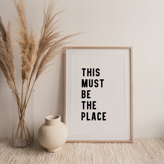 This Must Be The Place Print, Minimal Art Print, Typography Print, Wall Art Print, Talking Heads ... | Etsy (US)