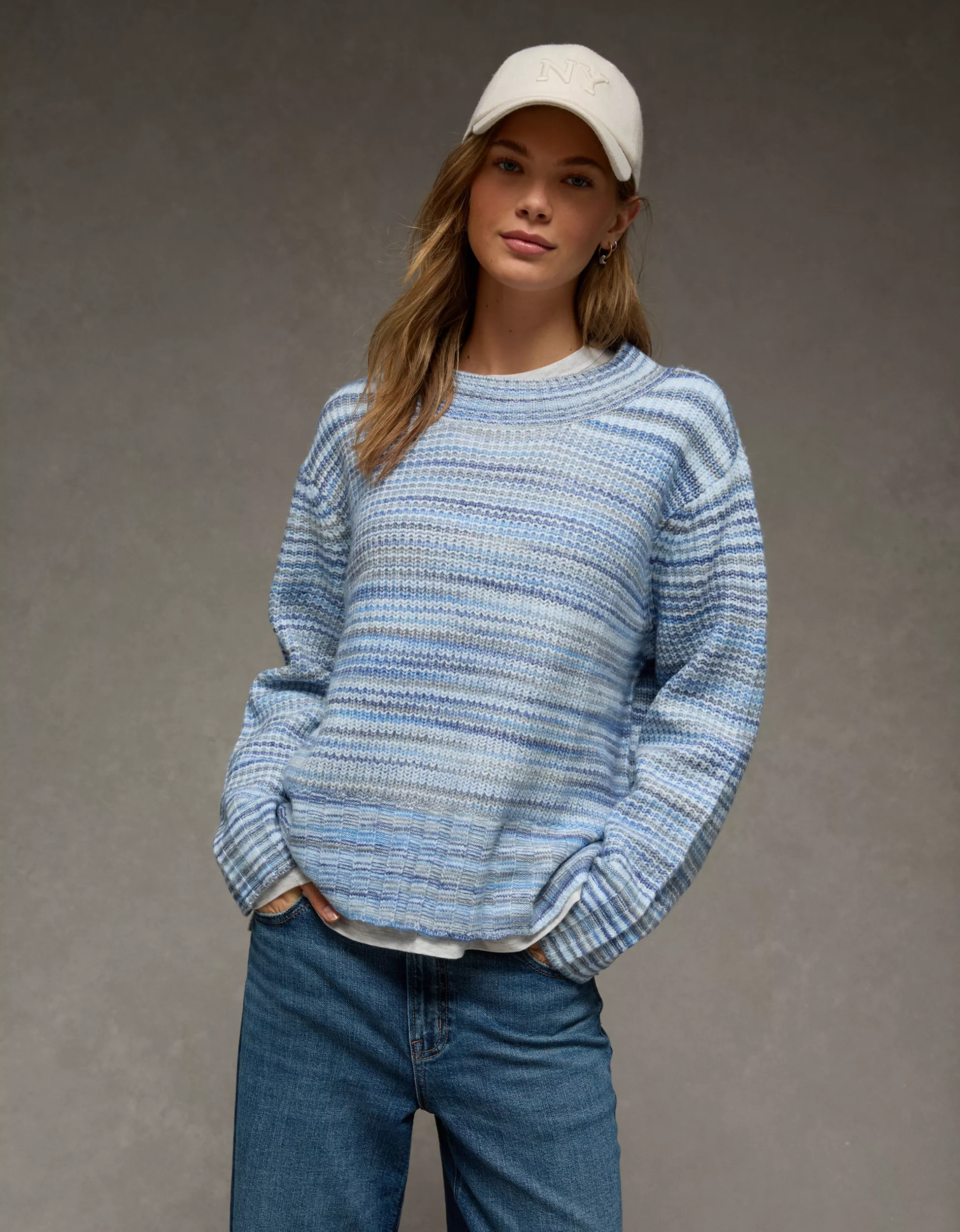 AE Oversized Faux Mohair Wide Cuff Sweater | American Eagle Outfitters (US & CA)