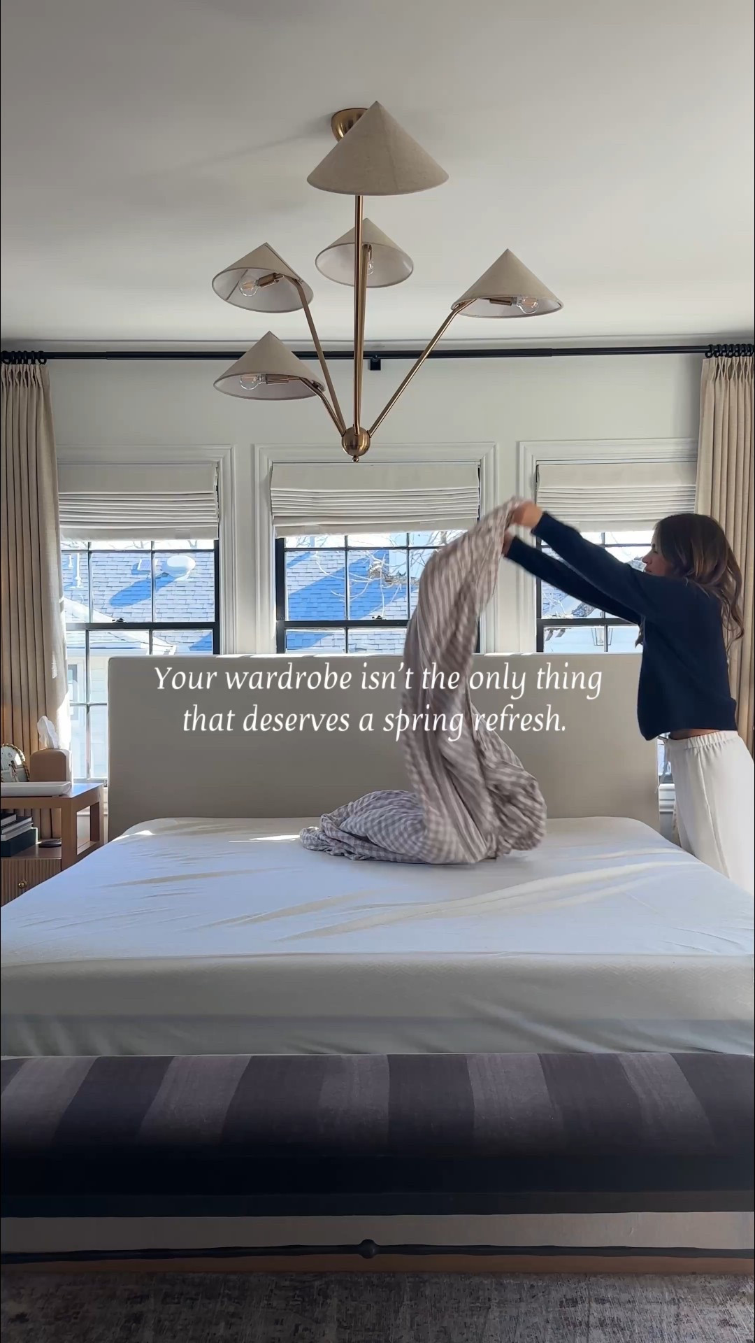 Few things feel more spring like to me than linen & gingham. I’m loving swapping out sheets to make our home feel refreshed for the different seasons or even my mood.

I got these linen sheets in stripe a few months back & love them so much I wanted a second set. A few sets of sheets allow me to be more efficient because I always have a clean set ready to go on without waiting hours on laundry with an unmade bed. Which we know I don’t do well with! I usually make all our beds first thing in the morning. I just don’t feel like my day is truly off to a good start without it.

This quilt is the perfect layering piece in the cooler months or to use on its own when it warms up. It comes in so many colors! I have a similar one from the same brand on Emmett’s bed, too. Everything is from @onequince & is linked here! @shop.ltk #quincepartner #liketkit