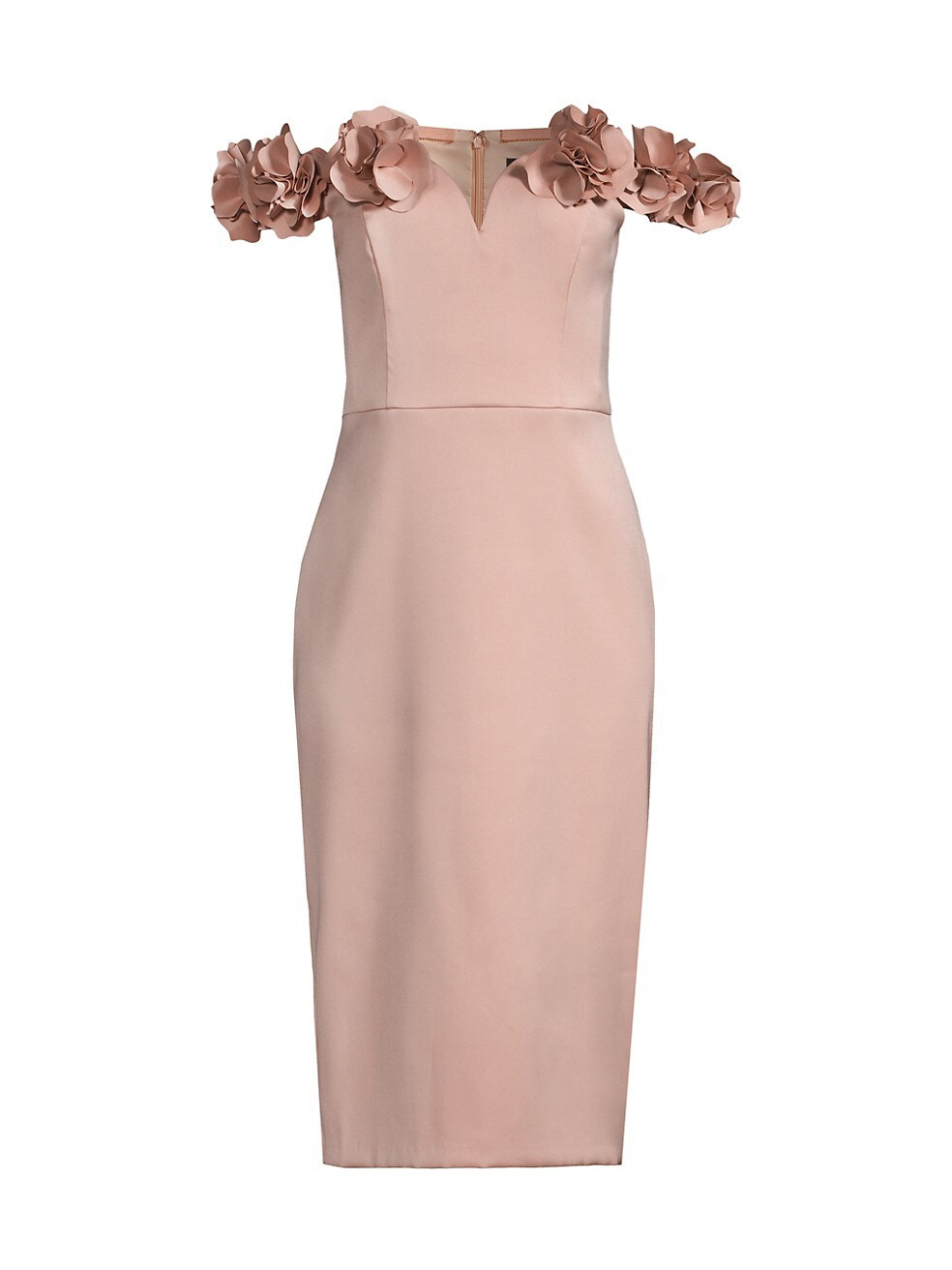 Floral Appliqué Off-the-Shoulder Sheath Dress | Saks Fifth Avenue