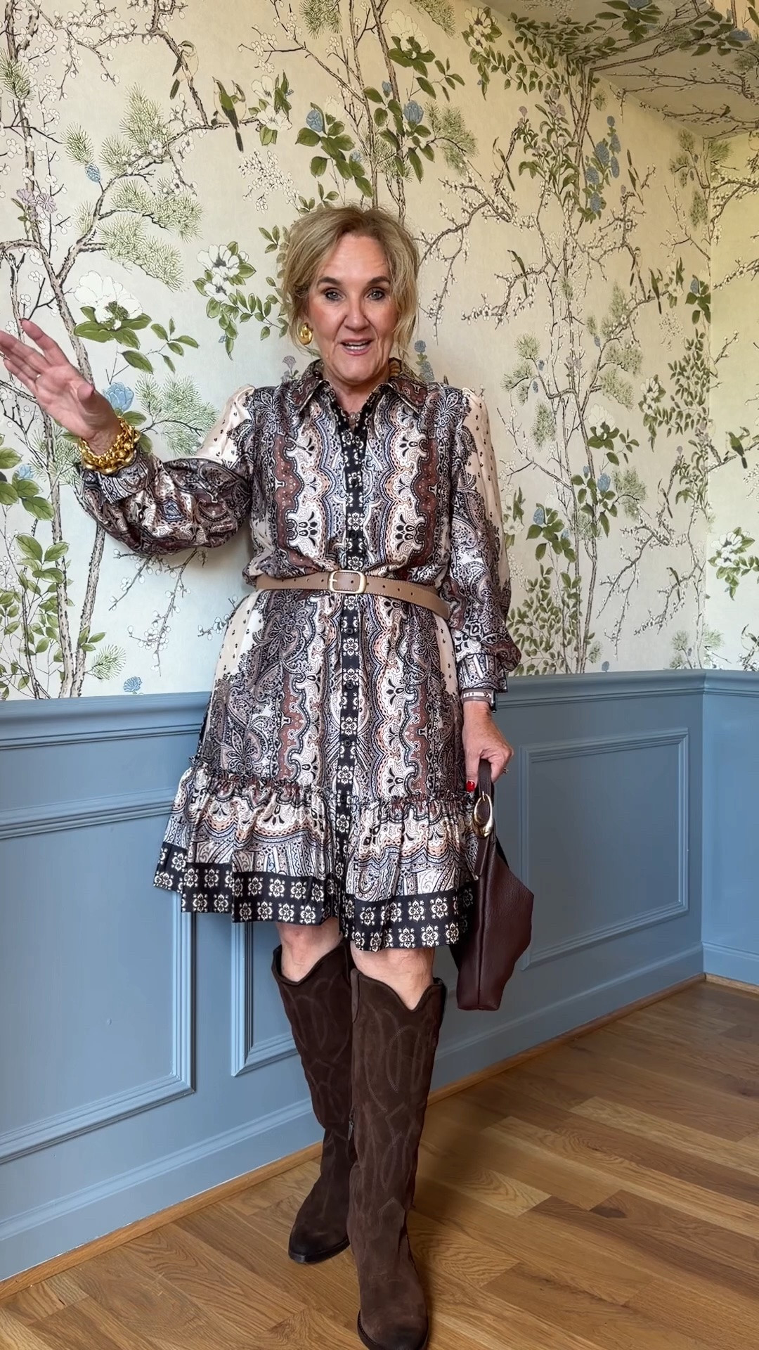 Dress size 6 
Boots size up 1/2 

Gorgeous outfit! Proud of this one! And you’ll love the quality.

#LTKOver40 #LTKSaleAlert #LTKSeasonal