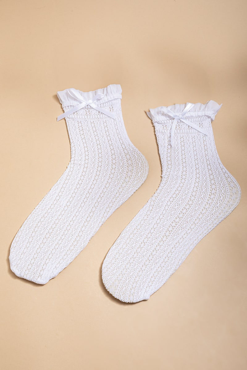 Beth Bow Knit Crew Socks | Francesca's