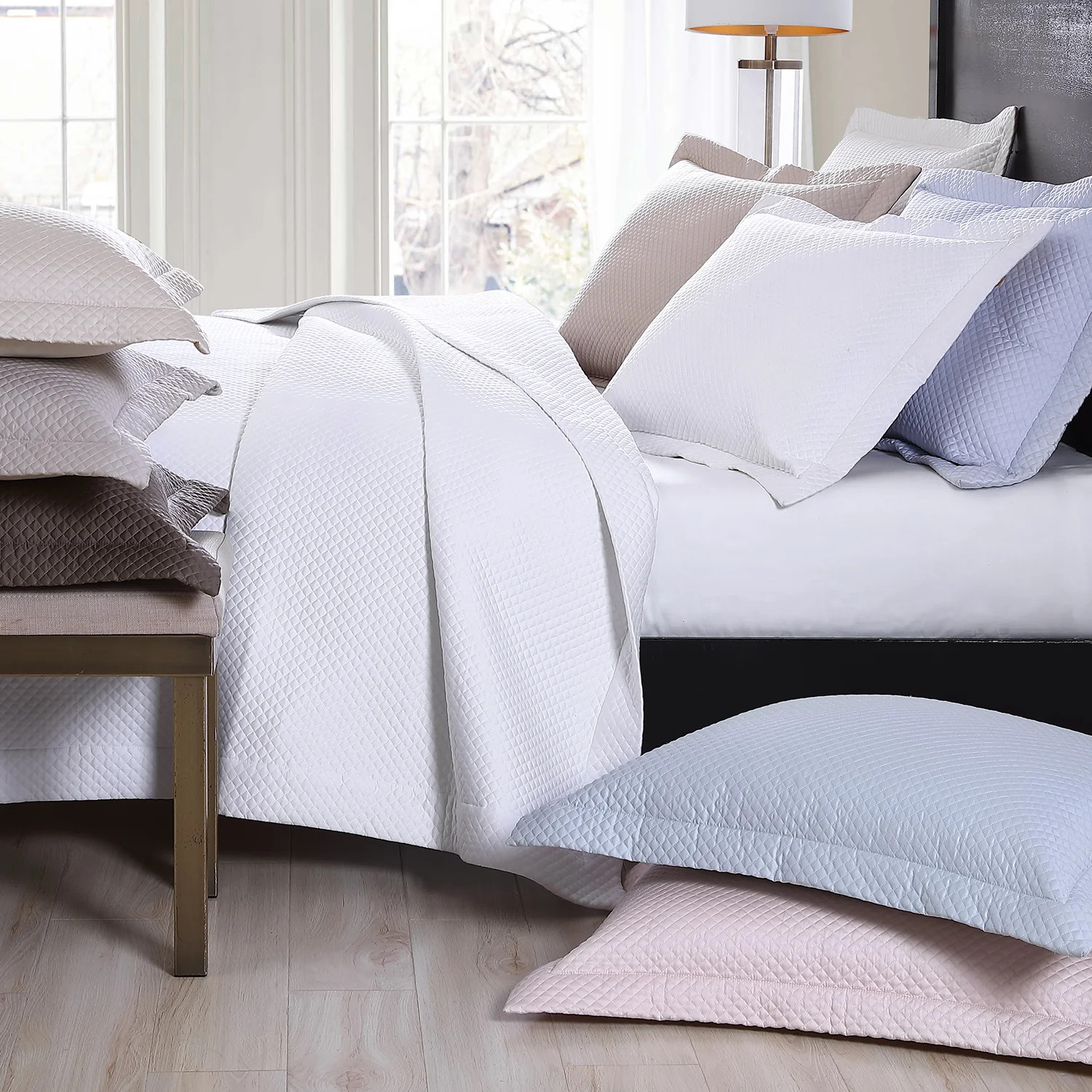 Diamond Quilted Coverlet Set | Pure Parima