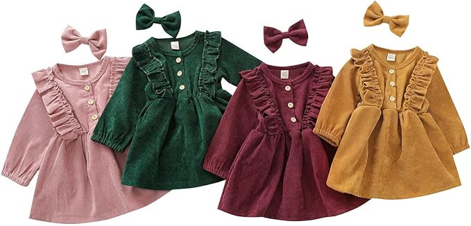 Christmas Skirt Children Christmas Skirt Sweet Light Core Velvet Dress Butterfly Knot with 2 Piec... | Amazon (US)