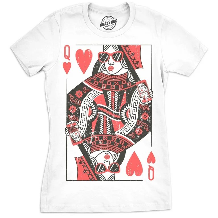 Womens Queen Of Hearts T shirt Funny Vintage Graphic Cool Cute Tee for Ladies Womens Graphic Tees | Walmart (US)