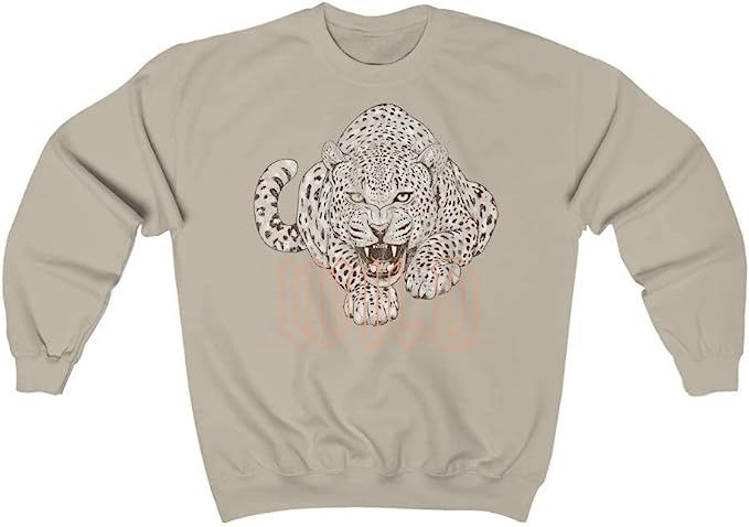 Printify Wild Jaguar Distressed Unisex Crewneck Sweatshirt | Amazon (US)
