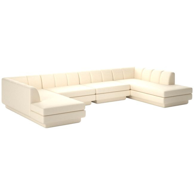 Yarrow 4-Piece U-Shaped Sectional Sofa Kanvas Sand | CB2