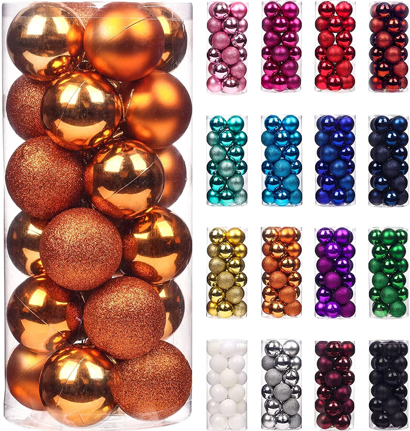 Tarmeek 24Pcs Mini Christmas Balls Ornaments, Christmas Tree Hanging Balls Small Shatterproof Chr... | Walmart (US)