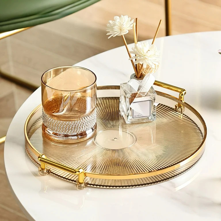 Isvgxsz Decorative Serving Tray Round: Farmhouse Coffee Table Tray for Centerpiece Rustic Washed ... | Walmart (US)