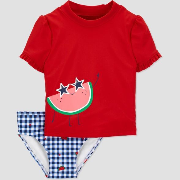 Toddler Girls' Watermelon Short Sleeve Rash Guard Set - Just One You® made by carter's Red/Blue | Target
