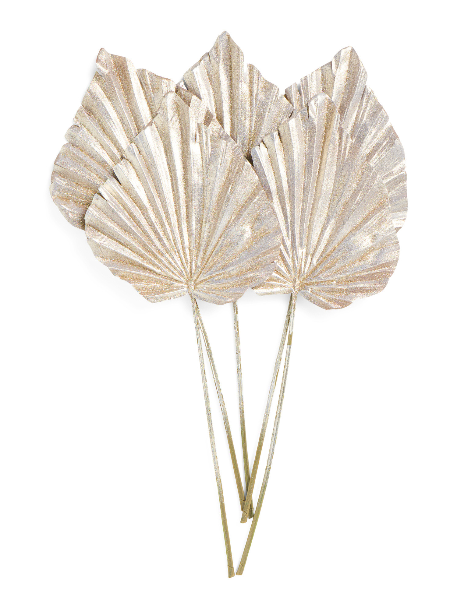 Set Of 5 24in Metallic Palm Leaf Stems | TJ Maxx
